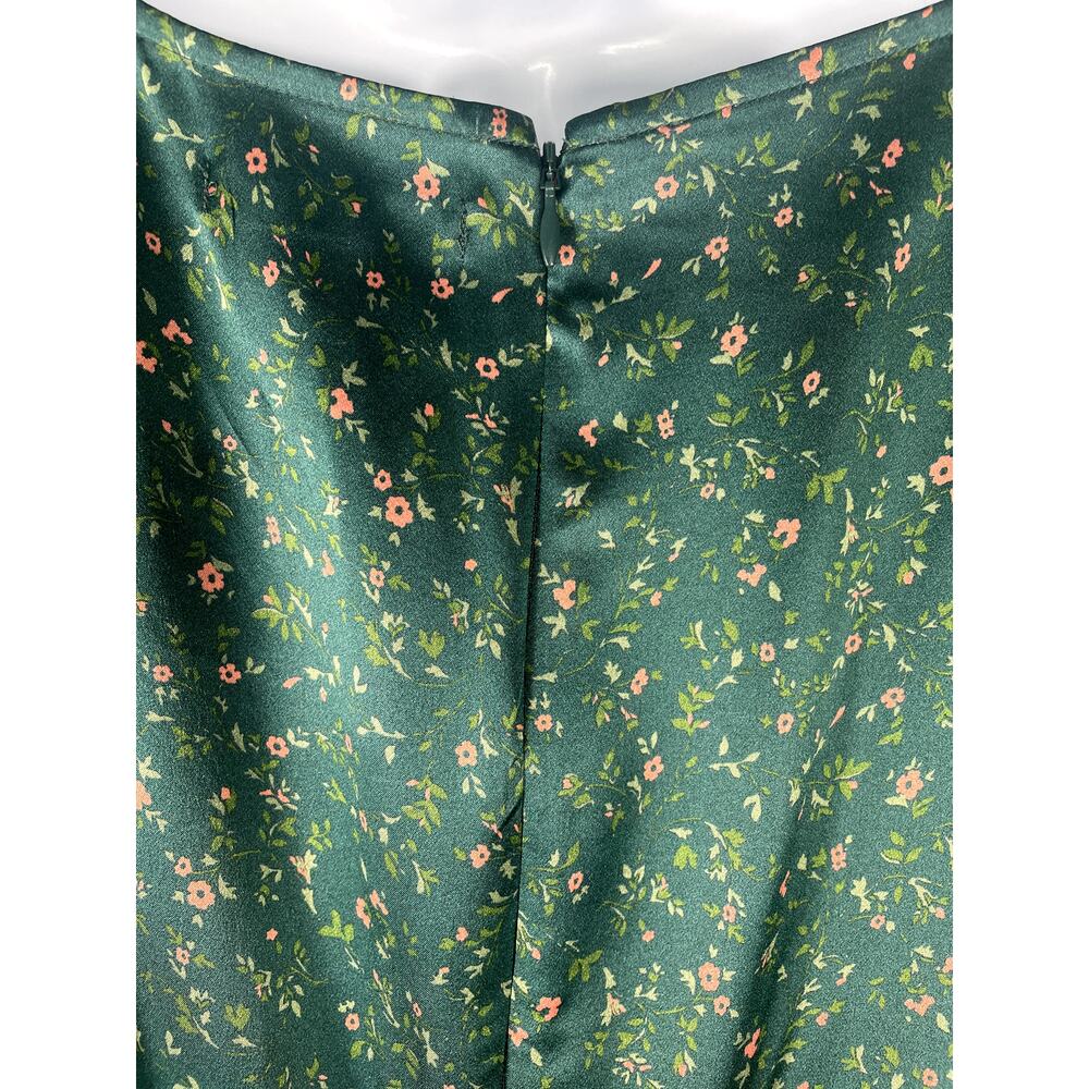 NWT Reformation Kaye Silk Dress Maxi Coriander Fairy Green Floral Sz 22 Babydoll - Picture 9 of 16